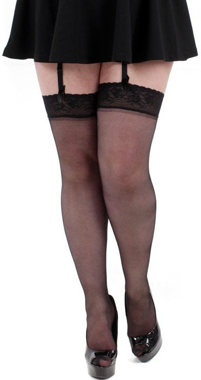 Sheer Lace Top Stocking 2XL 3XL Donatella's Plus Size Hosiery