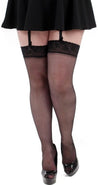 Sheer Lace Top Stockings 2x-3x